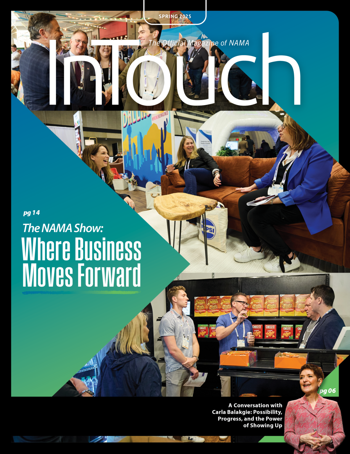 Spring 2025 cover of InTouch Magazine shows images of The NAMA Show.