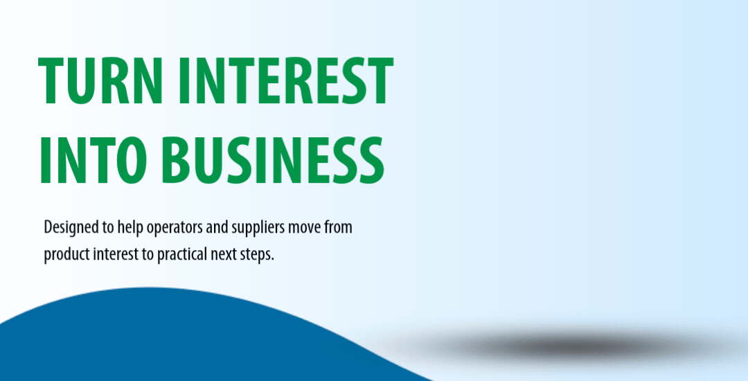 cover of the buying and selling products in the convenience services guide with text on the left "Turn Interest into Business"