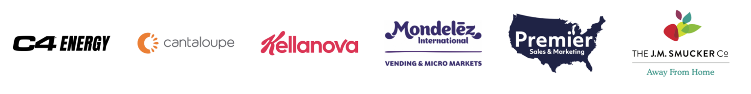 Logos of Silver level sponsors include C4 Energy, Cantaloupe, Kellanova, Mondelez, Premier Sales & Marketing, and the J.M. Smucker company.